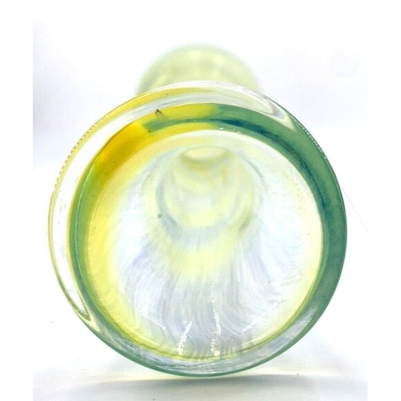 Cristalleria Europa Vase Yellow Signed 16" Studio Art Glass 2001 Vintage - Picture 5 of 7